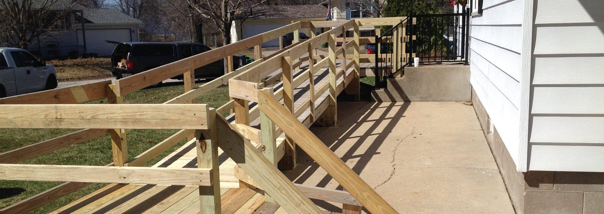 A wheelchair ramp built by Rebuilding Together